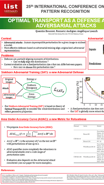 Optimal Transport As a Defense against Adversarial Attacks