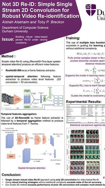 Not 3D Re-ID: Simple Single Stream 2D Convolution for Robust Video Re-identification