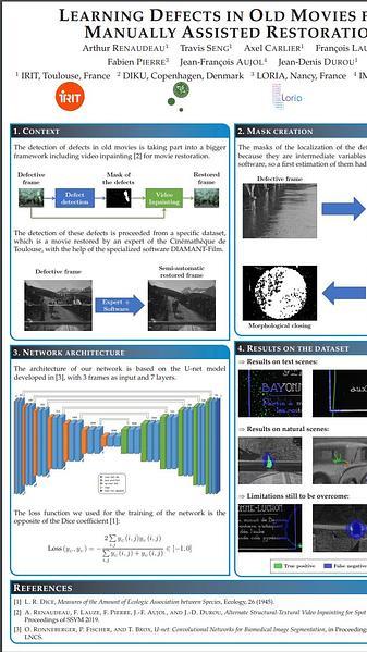 Learning Defects in Old Movies from Manually Assisted Restoration