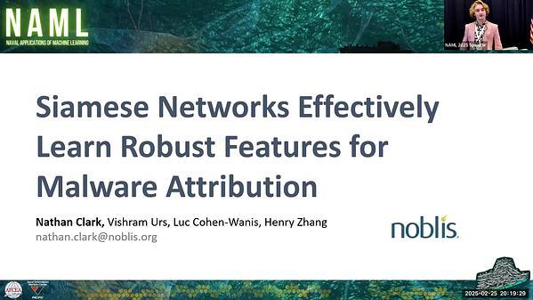 Siamese Networks Effectively Learn Robust Features for Malware Attribution