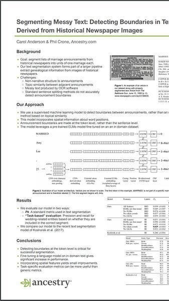 Segmenting Messy Text: Detecting Boundaries in Text Derived from Historical Newspaper Images