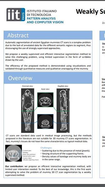 Weakly Supervised Geodesic Segmentation of Egyptian Mummy CT Scans