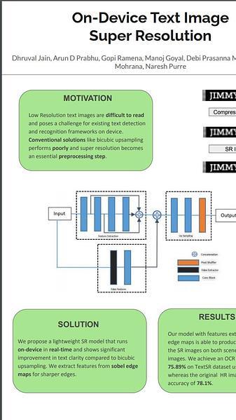 On-Device Text Image Super Resolution