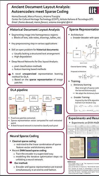 Ancient Document Layout Analysis: Autoencoders meet Sparse Coding