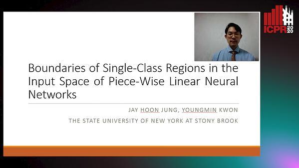 Boundaries of Single-Class Regions in the Input Space of Piece-Wise Linear Neural Networks