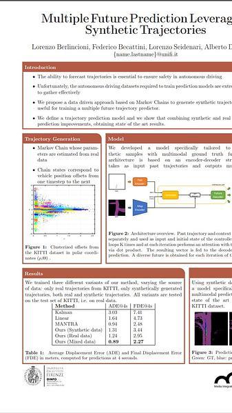 Multiple Future Prediction Leveraging Synthetic Trajectories