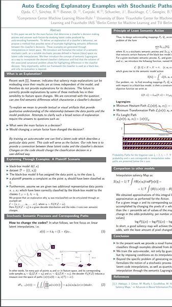 Auto Encoding Explanatory Examples with Stochastic Paths