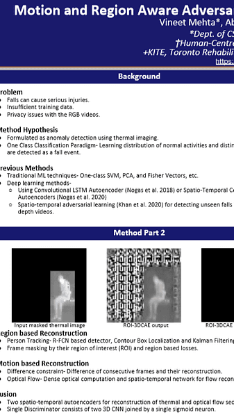 Motion and Region Aware Adversarial Learning for Fall Detection with Thermal Imaging