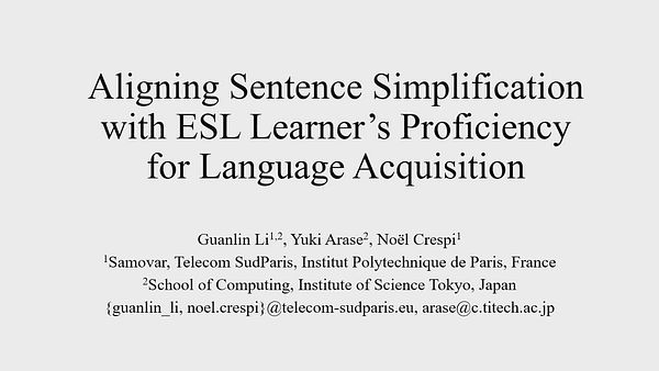 Aligning Sentence Simplification with ESL Learner's Proficiency for Language Acquisition