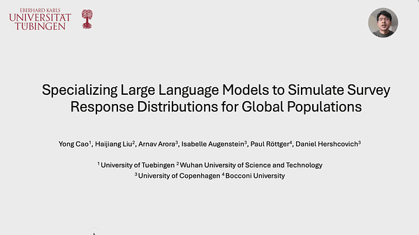 Specializing Large Language Models to Simulate Survey Response Distributions for Global Populations
