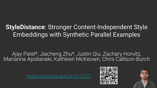 StyleDistance: Stronger Content-Independent Style Embeddings with Synthetic Parallel Examples