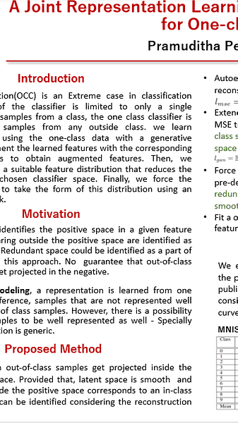 A Joint Representation Learning and Feature Modeling Approach for One-class Recognition