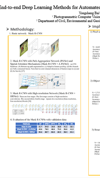 End-to-end Deep Learning Methods for Automated Damage Detection in Extreme Events at Various Scales
