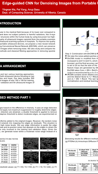 Edge-guided CNN for Denoising Images from Portable Ultrasound Devices