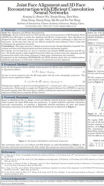 Joint Face Alignment and 3D Face Reconstruction with Efficient Convolution Neural Networks