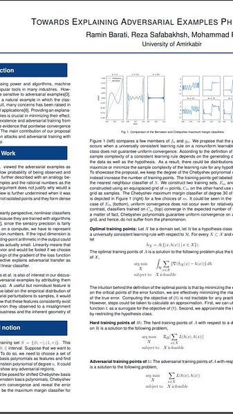 Towards Explaining Adversarial Examples Phenomenon in Artificial Neural Networks