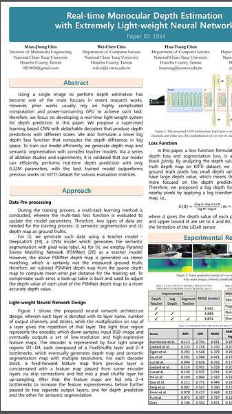 Real-time Monocular Depth Estimation withExtremely Light-Weight Neural Network