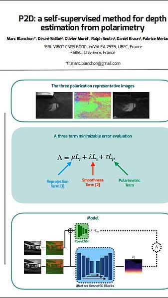 P2D: a self-supervised method for depth estimation from polarimetry