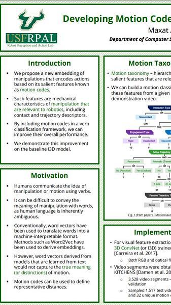 Developing Motion Code Embedding for Action Recognition in Videos