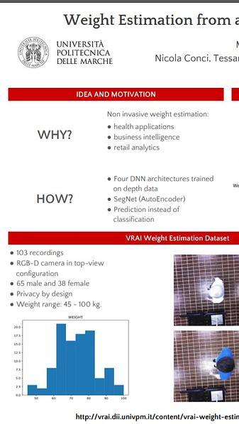 Weight Estimation from an RGB-D camera in top-view configuration