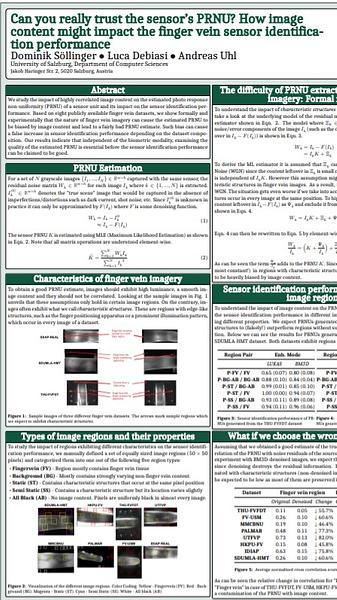 Can you really trust the sensor’s PRNU? How image content might impact the finger vein sensor identification performance