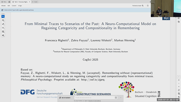 From Minimal Traces to Scenarios of the Past: A Neuro-Computational Model on Regaining Categoricity and Compositionality in Remembering