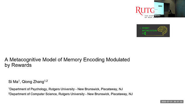 A Metacognitive Model of Memory Encoding Modulated by Rewards