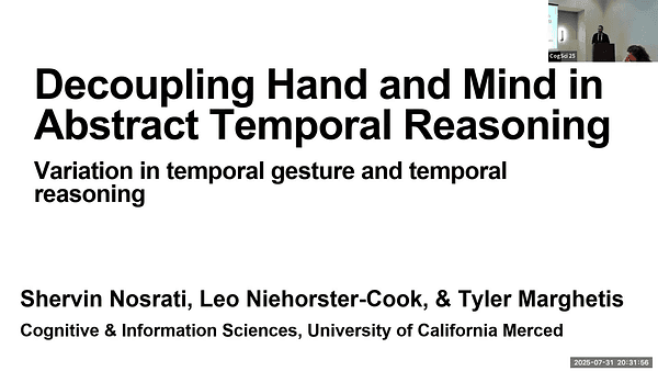 Decoupling Hand and Mind in Abstract Temporal Reasoning: Variation in temporal gesture and temporal reasoning