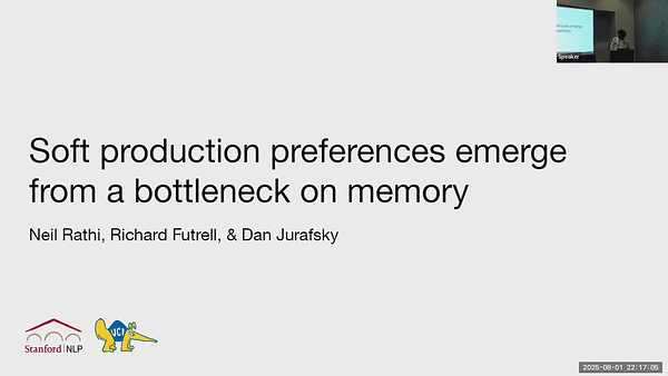 Soft production preferences emerge from a bottleneck on memory
