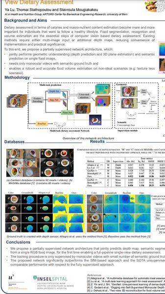 Partially Supervised Multi-Task Network for Single-View Dietary Assessment