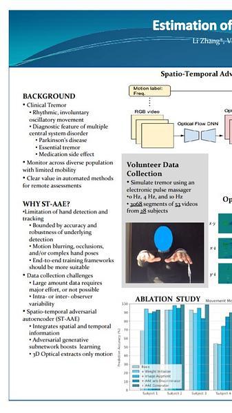 Estimation of Clinical Tremor using Spatio-Temporal Adversarial AutoEncoder