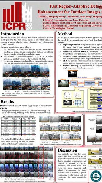 Fast Region-Adaptive Defogging and Enhancement for Outdoor Images Containing Sky