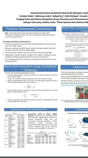 Unconstrained Vision Guided UAV Based Safe Helicopter Landing