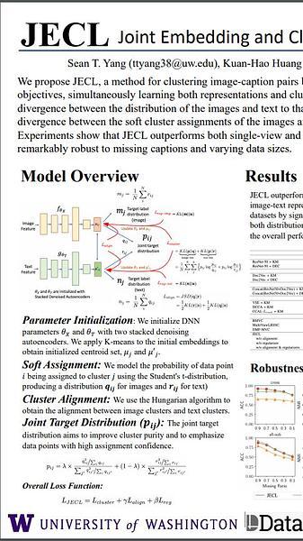 JECL: Joint Embedding and Cluster Learning for Image-Text Pairs