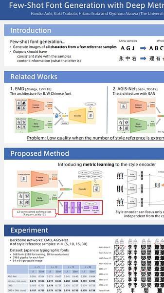 Few-Shot Font Generation with Deep Metric Learning