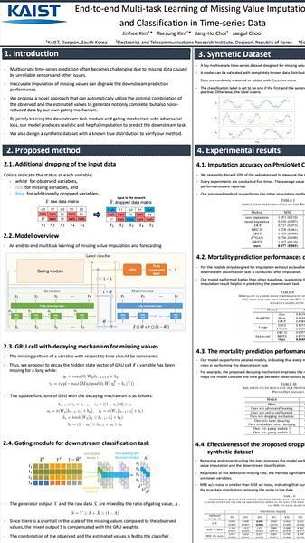 End-to-end Multi-task Learning of Missing Value
Imputation and Classification in Time-Series Data