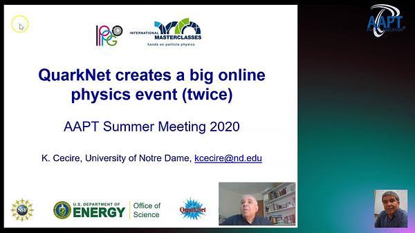 QuarkNet creates a big online physics event (twice)