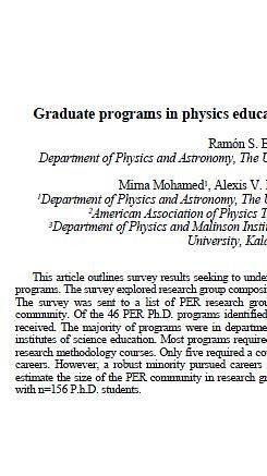 Graduate programs in physics education research: A USA based survey