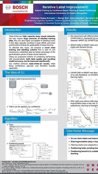 Iterative Label Improvement: Robust Training by Confidence Based Filtering and Dataset Partitioning