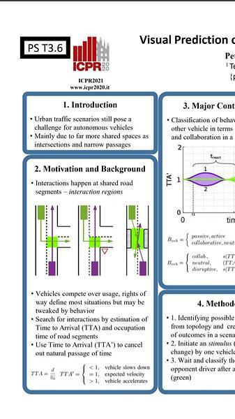 Visual Prediction of Driver Behavior in Shared Road Areas