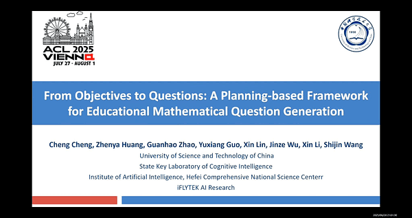 From Objectives to Questions: A Planning-based Framework for Educational Mathematical Question Generation