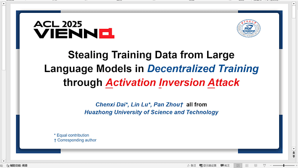 Stealing Training Data from Large Language Models in Decentralized Training through Activation Inversion Attack