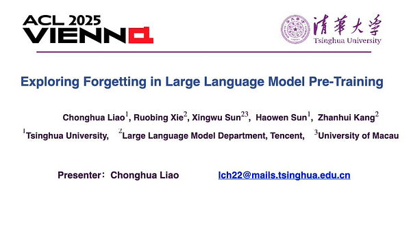 Exploring Forgetting in Large Language Model Pre-Training