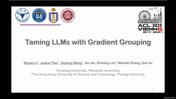 Taming LLMs with Gradient Grouping