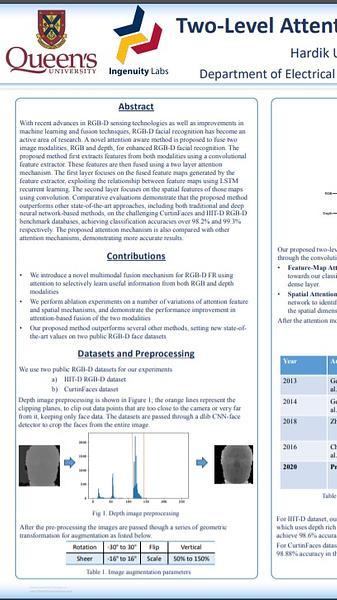 Two-Level Attention-based Fusion Learning for RGB-D Face Recognition