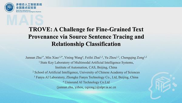 TROVE: A Challenge for Fine-Grained Text Provenance via Source Sentence Tracing and Relationship Classification