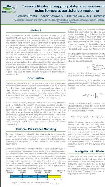 Towards life-long mapping of dynamic environments using temporal persistence modeling