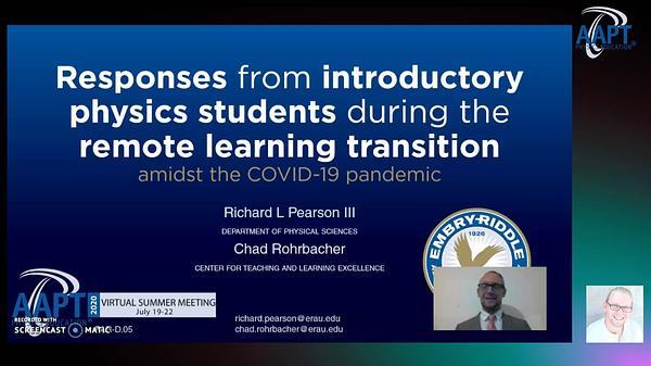 Responses from introductory physics students during the remote learning transition