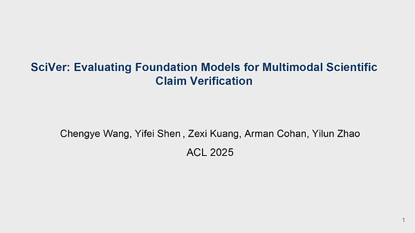 SciVer: Evaluating Foundation Models for Multimodal Scientific Claim Verification