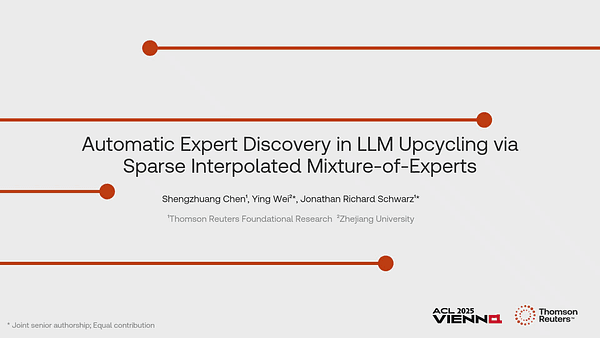 Automatic Expert Discovery in LLM Upcycling via Sparse Interpolated Mixture-of-Experts
